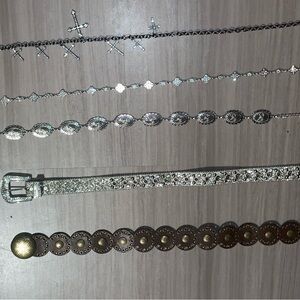 Silver and Gold Belt Set with Intricate Design